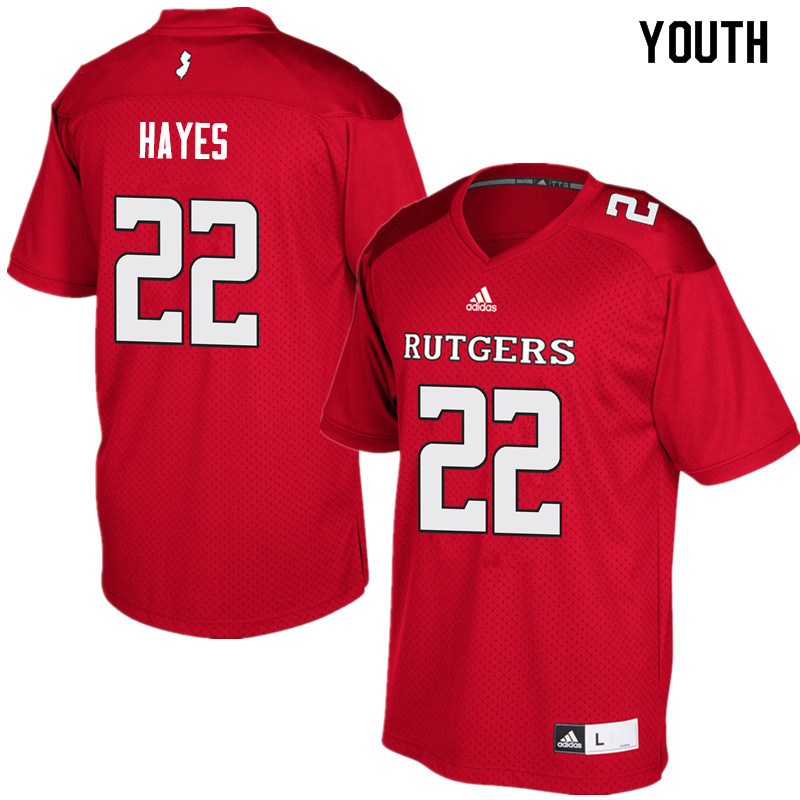 Youth #22 Damon Hayes Rutgers Scarlet Knights College Football Jerseys Sale-Red - Click Image to Close